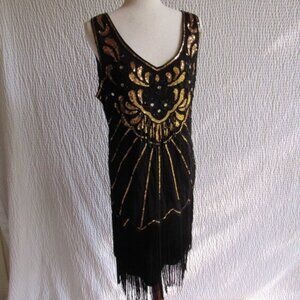 Sequin Costume Dress Gold Black